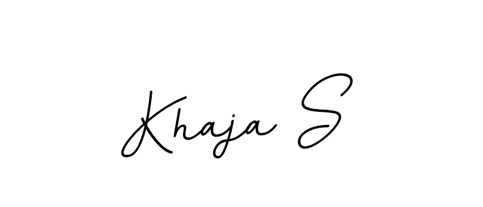 You should practise on your own different ways (BallpointsItalic-DORy9) to write your name (Khaja S) in signature. don't let someone else do it for you. Khaja S signature style 11 images and pictures png
