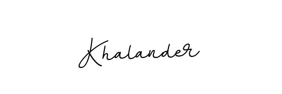 Make a beautiful signature design for name Khalander. With this signature (BallpointsItalic-DORy9) style, you can create a handwritten signature for free. Khalander signature style 11 images and pictures png