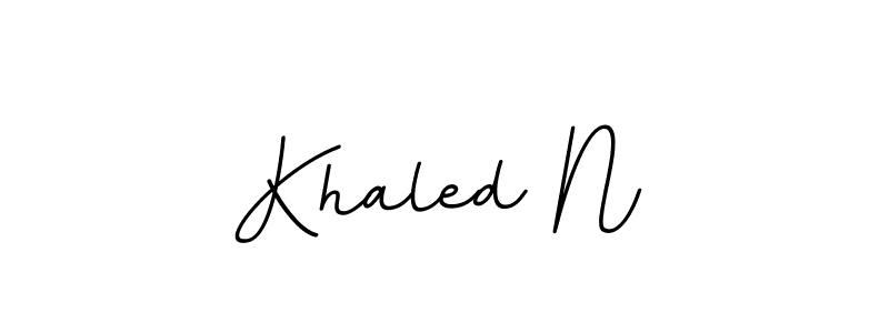 It looks lik you need a new signature style for name Khaled N. Design unique handwritten (BallpointsItalic-DORy9) signature with our free signature maker in just a few clicks. Khaled N signature style 11 images and pictures png