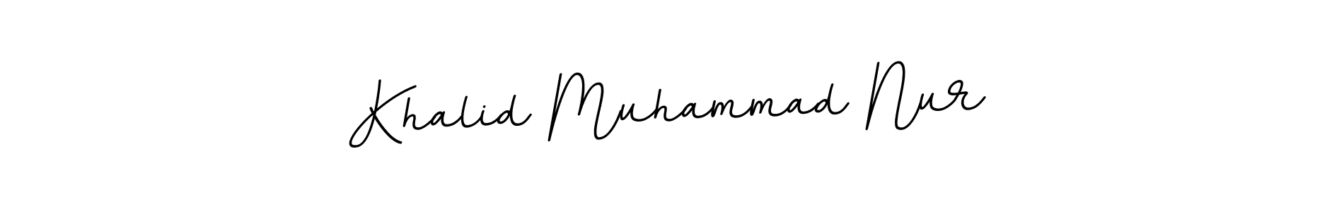 Design your own signature with our free online signature maker. With this signature software, you can create a handwritten (BallpointsItalic-DORy9) signature for name Khalid Muhammad Nur. Khalid Muhammad Nur signature style 11 images and pictures png