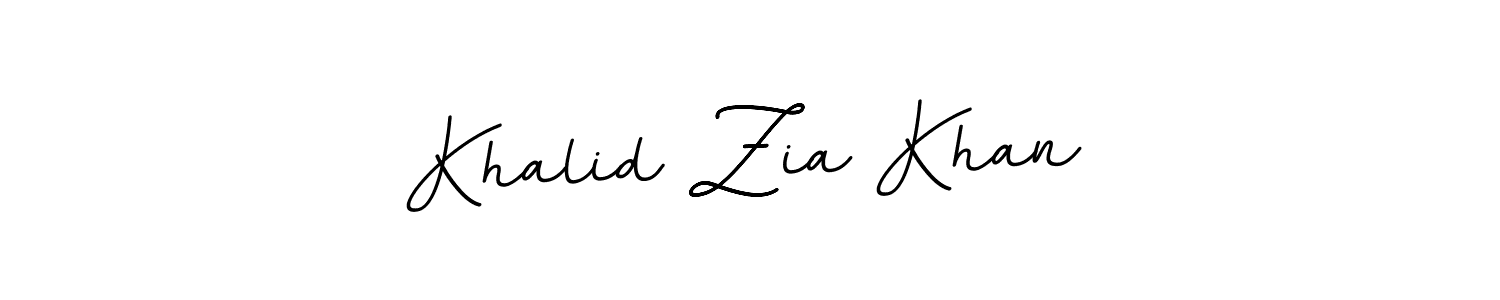 Make a beautiful signature design for name Khalid Zia Khan. With this signature (BallpointsItalic-DORy9) style, you can create a handwritten signature for free. Khalid Zia Khan signature style 11 images and pictures png