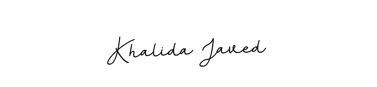 How to make Khalida Javed name signature. Use BallpointsItalic-DORy9 style for creating short signs online. This is the latest handwritten sign. Khalida Javed signature style 11 images and pictures png