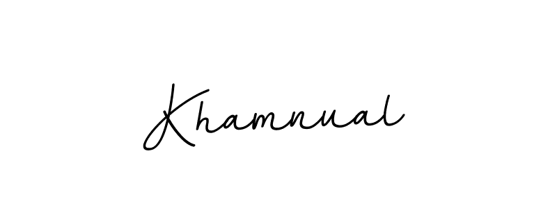 Create a beautiful signature design for name Khamnual. With this signature (BallpointsItalic-DORy9) fonts, you can make a handwritten signature for free. Khamnual signature style 11 images and pictures png