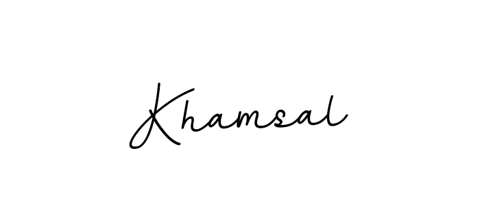 Make a beautiful signature design for name Khamsal. With this signature (BallpointsItalic-DORy9) style, you can create a handwritten signature for free. Khamsal signature style 11 images and pictures png