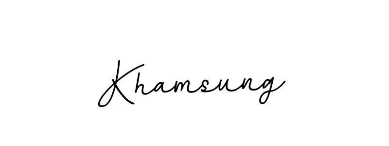 Khamsung stylish signature style. Best Handwritten Sign (BallpointsItalic-DORy9) for my name. Handwritten Signature Collection Ideas for my name Khamsung. Khamsung signature style 11 images and pictures png