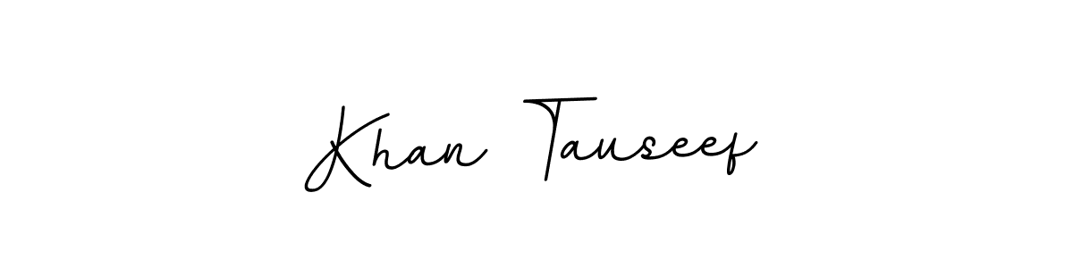 You should practise on your own different ways (BallpointsItalic-DORy9) to write your name (Khan Tauseef) in signature. don't let someone else do it for you. Khan Tauseef signature style 11 images and pictures png