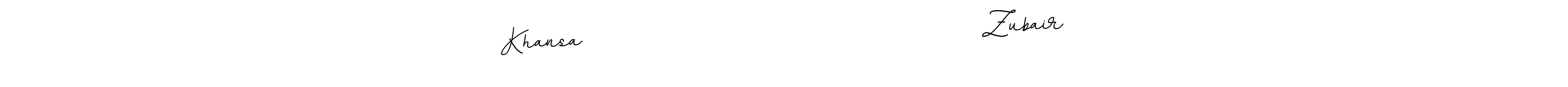 Make a beautiful signature design for name Khansa                                          Zubair. Use this online signature maker to create a handwritten signature for free. Khansa                                          Zubair signature style 11 images and pictures png