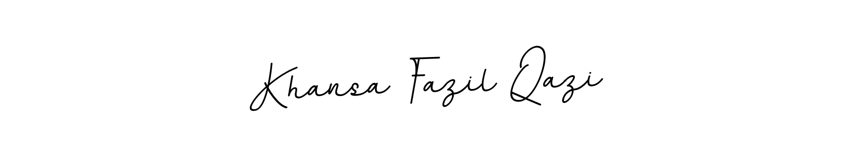Use a signature maker to create a handwritten signature online. With this signature software, you can design (BallpointsItalic-DORy9) your own signature for name Khansa Fazil Qazi. Khansa Fazil Qazi signature style 11 images and pictures png