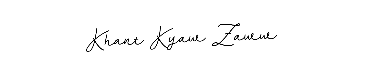 Make a beautiful signature design for name Khant Kyaw Zaww. With this signature (BallpointsItalic-DORy9) style, you can create a handwritten signature for free. Khant Kyaw Zaww signature style 11 images and pictures png