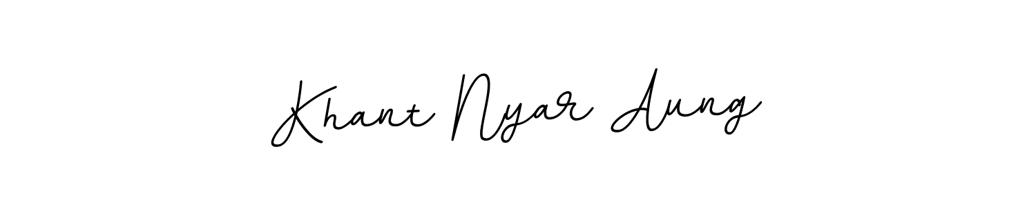 Make a beautiful signature design for name Khant Nyar Aung. With this signature (BallpointsItalic-DORy9) style, you can create a handwritten signature for free. Khant Nyar Aung signature style 11 images and pictures png