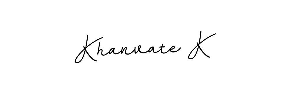 Use a signature maker to create a handwritten signature online. With this signature software, you can design (BallpointsItalic-DORy9) your own signature for name Khanvate K. Khanvate K signature style 11 images and pictures png