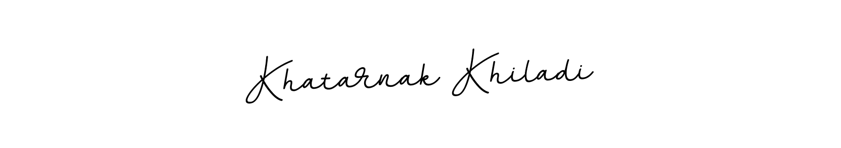 Use a signature maker to create a handwritten signature online. With this signature software, you can design (BallpointsItalic-DORy9) your own signature for name Khatarnak Khiladi. Khatarnak Khiladi signature style 11 images and pictures png