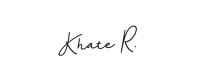 Use a signature maker to create a handwritten signature online. With this signature software, you can design (BallpointsItalic-DORy9) your own signature for name Khate R.. Khate R. signature style 11 images and pictures png