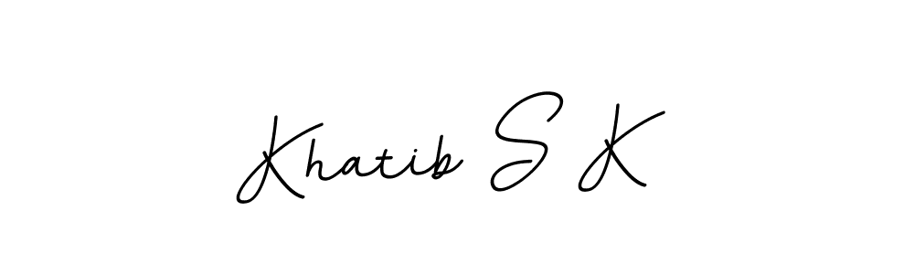 Use a signature maker to create a handwritten signature online. With this signature software, you can design (BallpointsItalic-DORy9) your own signature for name Khatib S K. Khatib S K signature style 11 images and pictures png