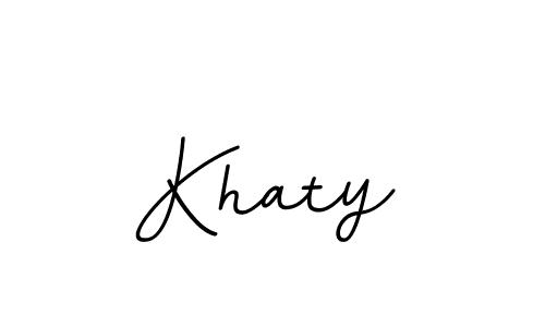 Make a beautiful signature design for name Khaty. With this signature (BallpointsItalic-DORy9) style, you can create a handwritten signature for free. Khaty signature style 11 images and pictures png