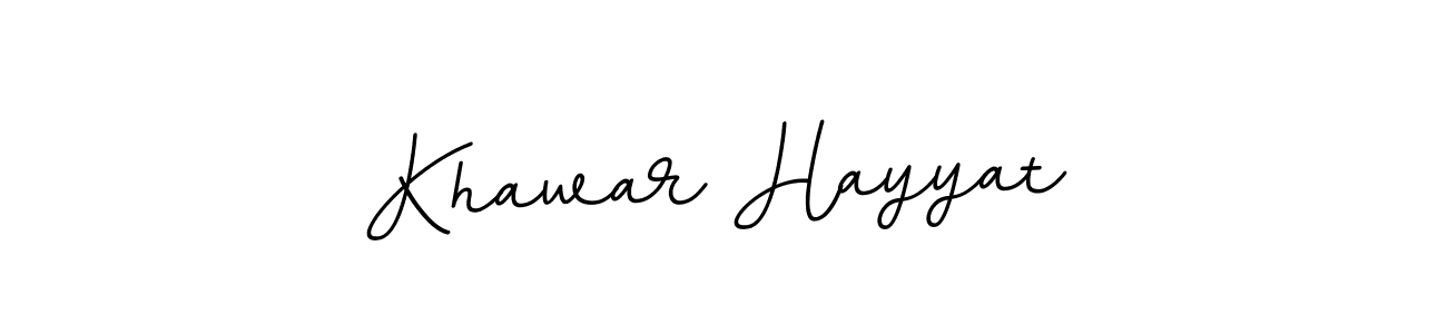 The best way (BallpointsItalic-DORy9) to make a short signature is to pick only two or three words in your name. The name Khawar Hayyat include a total of six letters. For converting this name. Khawar Hayyat signature style 11 images and pictures png