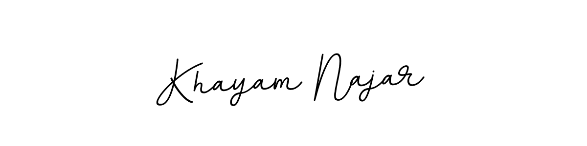 You should practise on your own different ways (BallpointsItalic-DORy9) to write your name (Khayam Najar) in signature. don't let someone else do it for you. Khayam Najar signature style 11 images and pictures png