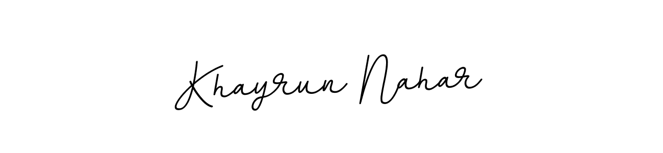 Khayrun Nahar stylish signature style. Best Handwritten Sign (BallpointsItalic-DORy9) for my name. Handwritten Signature Collection Ideas for my name Khayrun Nahar. Khayrun Nahar signature style 11 images and pictures png