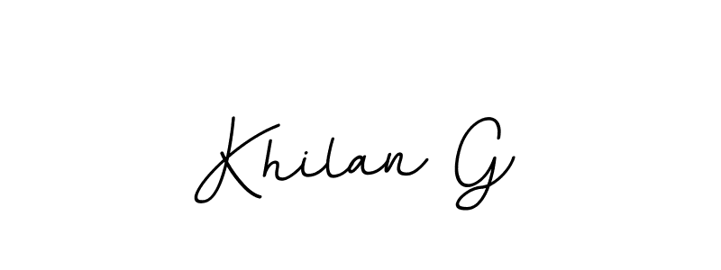 The best way (BallpointsItalic-DORy9) to make a short signature is to pick only two or three words in your name. The name Khilan G include a total of six letters. For converting this name. Khilan G signature style 11 images and pictures png