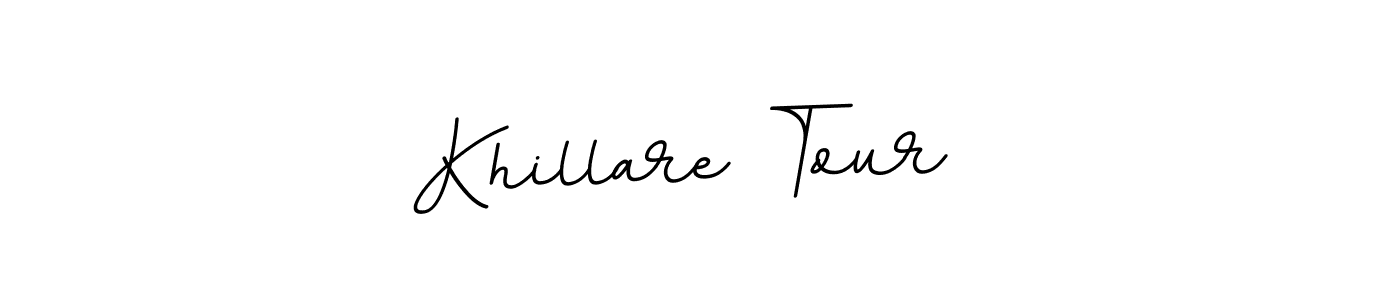 How to make Khillare Tour  name signature. Use BallpointsItalic-DORy9 style for creating short signs online. This is the latest handwritten sign. Khillare Tour  signature style 11 images and pictures png