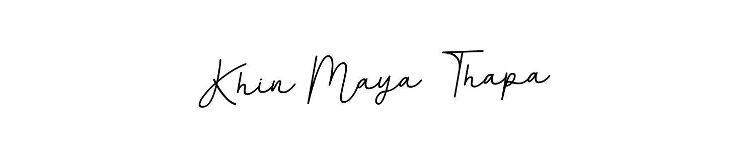 Use a signature maker to create a handwritten signature online. With this signature software, you can design (BallpointsItalic-DORy9) your own signature for name Khin Maya Thapa. Khin Maya Thapa signature style 11 images and pictures png