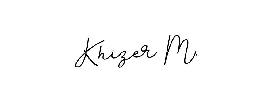 How to make Khizer M. name signature. Use BallpointsItalic-DORy9 style for creating short signs online. This is the latest handwritten sign. Khizer M. signature style 11 images and pictures png