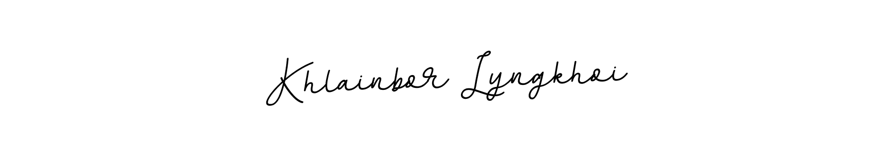 Make a beautiful signature design for name Khlainbor Lyngkhoi. With this signature (BallpointsItalic-DORy9) style, you can create a handwritten signature for free. Khlainbor Lyngkhoi signature style 11 images and pictures png