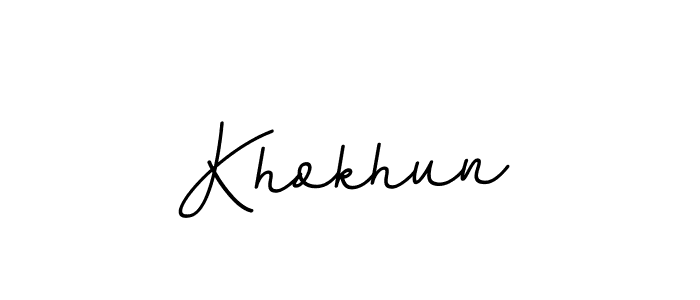 Design your own signature with our free online signature maker. With this signature software, you can create a handwritten (BallpointsItalic-DORy9) signature for name Khokhun. Khokhun signature style 11 images and pictures png