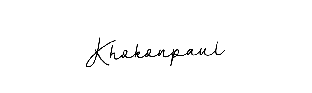 Use a signature maker to create a handwritten signature online. With this signature software, you can design (BallpointsItalic-DORy9) your own signature for name Khokonpaul. Khokonpaul signature style 11 images and pictures png