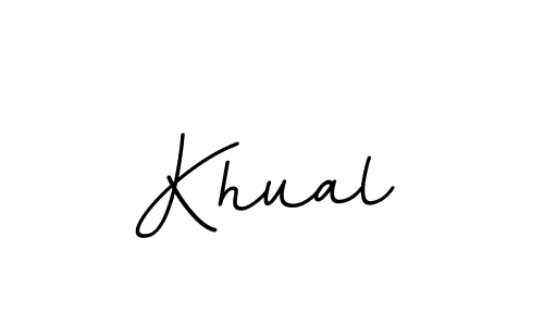 Design your own signature with our free online signature maker. With this signature software, you can create a handwritten (BallpointsItalic-DORy9) signature for name Khual. Khual signature style 11 images and pictures png