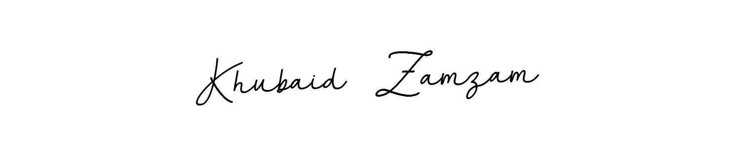 This is the best signature style for the Khubaid  Zamzam name. Also you like these signature font (BallpointsItalic-DORy9). Mix name signature. Khubaid  Zamzam signature style 11 images and pictures png