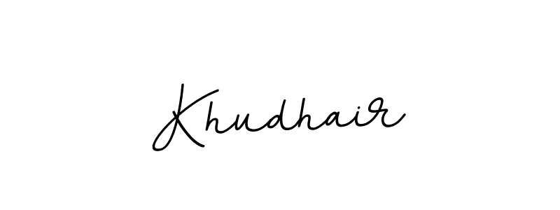 Create a beautiful signature design for name Khudhair. With this signature (BallpointsItalic-DORy9) fonts, you can make a handwritten signature for free. Khudhair signature style 11 images and pictures png