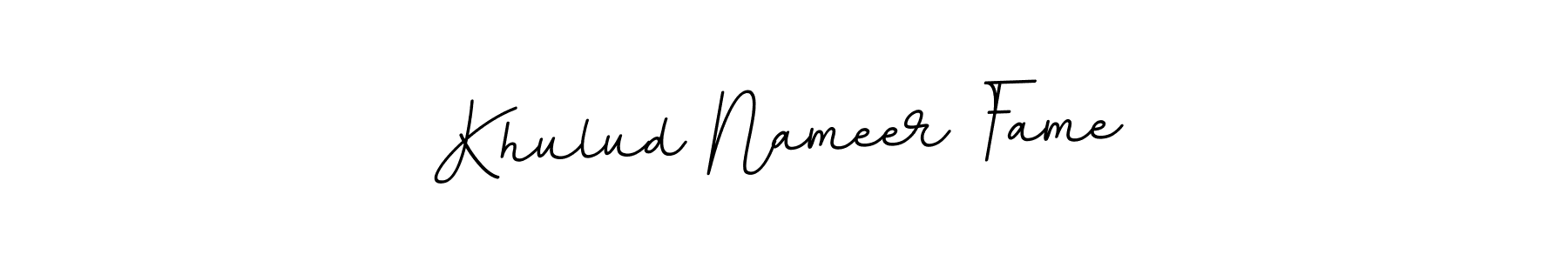 You can use this online signature creator to create a handwritten signature for the name Khulud Nameer Fame. This is the best online autograph maker. Khulud Nameer Fame signature style 11 images and pictures png