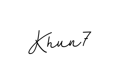 The best way (BallpointsItalic-DORy9) to make a short signature is to pick only two or three words in your name. The name Khun7 include a total of six letters. For converting this name. Khun7 signature style 11 images and pictures png