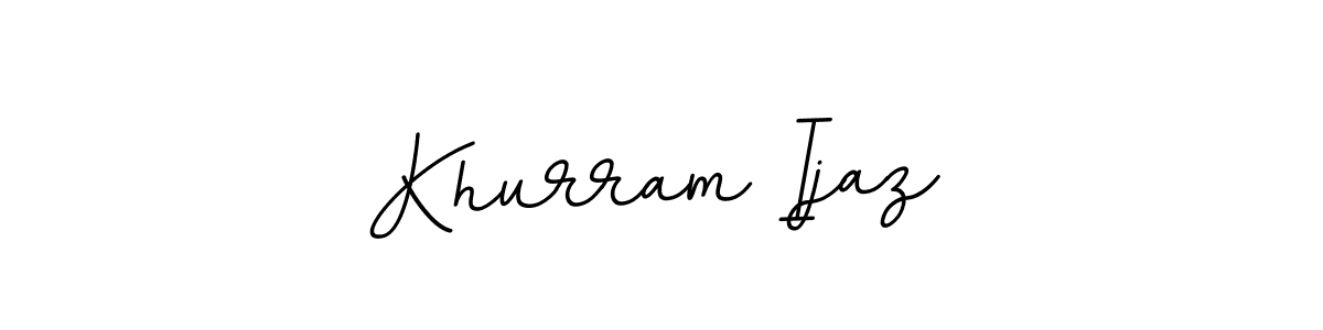 Use a signature maker to create a handwritten signature online. With this signature software, you can design (BallpointsItalic-DORy9) your own signature for name Khurram Ijaz. Khurram Ijaz signature style 11 images and pictures png