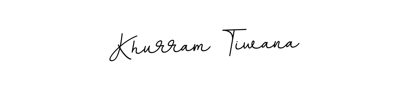 How to make Khurram Tiwana name signature. Use BallpointsItalic-DORy9 style for creating short signs online. This is the latest handwritten sign. Khurram Tiwana signature style 11 images and pictures png
