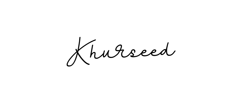 The best way (BallpointsItalic-DORy9) to make a short signature is to pick only two or three words in your name. The name Khurseed include a total of six letters. For converting this name. Khurseed signature style 11 images and pictures png