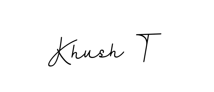 The best way (BallpointsItalic-DORy9) to make a short signature is to pick only two or three words in your name. The name Khush T include a total of six letters. For converting this name. Khush T signature style 11 images and pictures png