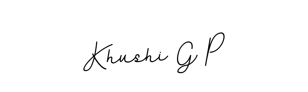 The best way (BallpointsItalic-DORy9) to make a short signature is to pick only two or three words in your name. The name Khushi G P include a total of six letters. For converting this name. Khushi G P signature style 11 images and pictures png
