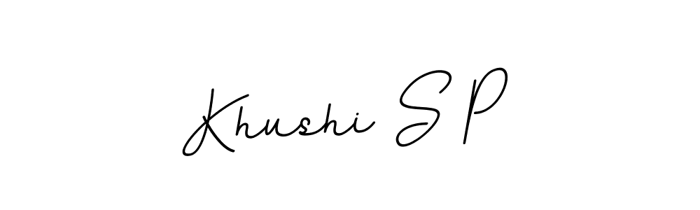 This is the best signature style for the Khushi S P name. Also you like these signature font (BallpointsItalic-DORy9). Mix name signature. Khushi S P signature style 11 images and pictures png