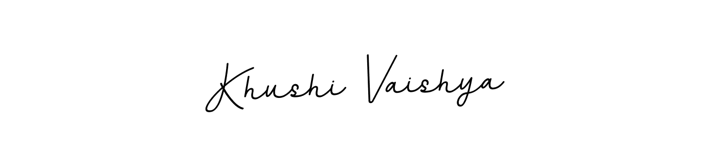 The best way (BallpointsItalic-DORy9) to make a short signature is to pick only two or three words in your name. The name Khushi Vaishya include a total of six letters. For converting this name. Khushi Vaishya signature style 11 images and pictures png