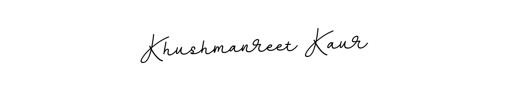 Use a signature maker to create a handwritten signature online. With this signature software, you can design (BallpointsItalic-DORy9) your own signature for name Khushmanreet Kaur. Khushmanreet Kaur signature style 11 images and pictures png