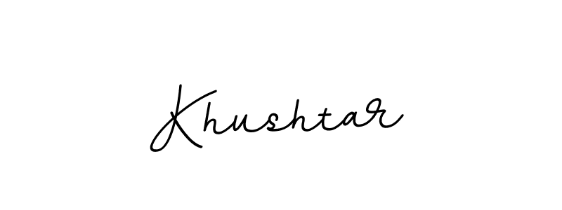 Use a signature maker to create a handwritten signature online. With this signature software, you can design (BallpointsItalic-DORy9) your own signature for name Khushtar. Khushtar signature style 11 images and pictures png