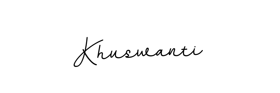 The best way (BallpointsItalic-DORy9) to make a short signature is to pick only two or three words in your name. The name Khuswanti include a total of six letters. For converting this name. Khuswanti signature style 11 images and pictures png