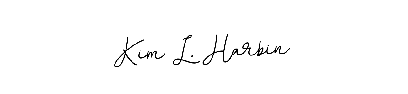 Create a beautiful signature design for name Kim L. Harbin. With this signature (BallpointsItalic-DORy9) fonts, you can make a handwritten signature for free. Kim L. Harbin signature style 11 images and pictures png