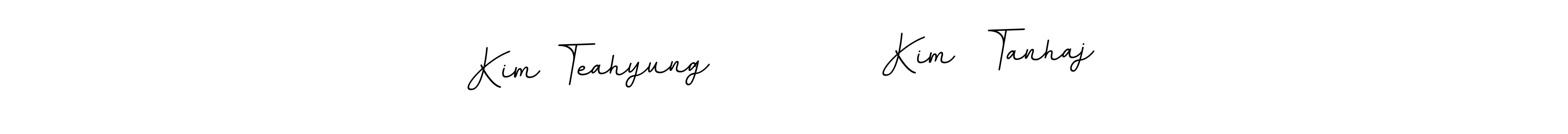 How to make Kim Teahyung            Kim  Tanhaj name signature. Use BallpointsItalic-DORy9 style for creating short signs online. This is the latest handwritten sign. Kim Teahyung            Kim  Tanhaj signature style 11 images and pictures png