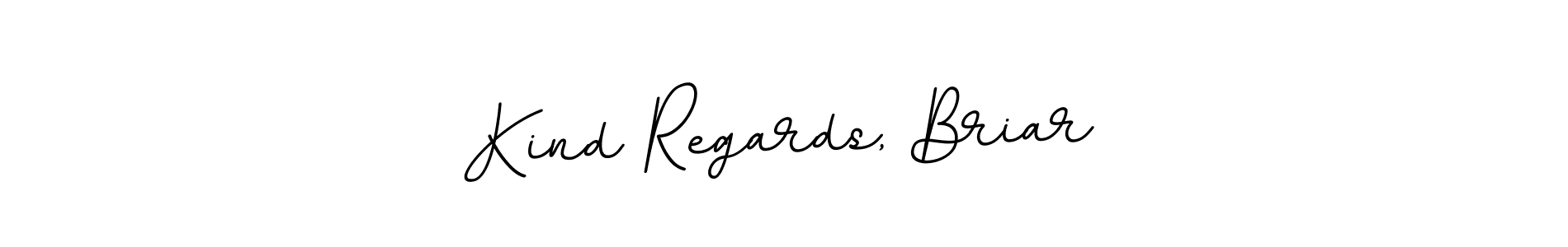 How to make Kind Regards, Briar name signature. Use BallpointsItalic-DORy9 style for creating short signs online. This is the latest handwritten sign. Kind Regards, Briar signature style 11 images and pictures png