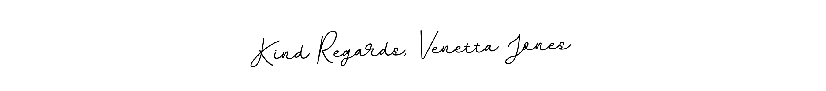 How to make Kind Regards, Venetta Jones name signature. Use BallpointsItalic-DORy9 style for creating short signs online. This is the latest handwritten sign. Kind Regards, Venetta Jones signature style 11 images and pictures png