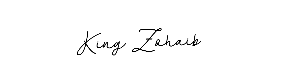 How to make King Zohaib name signature. Use BallpointsItalic-DORy9 style for creating short signs online. This is the latest handwritten sign. King Zohaib signature style 11 images and pictures png