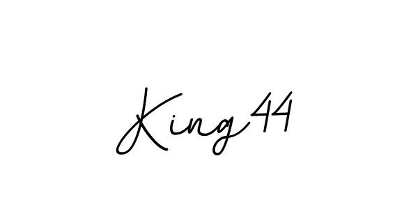 Design your own signature with our free online signature maker. With this signature software, you can create a handwritten (BallpointsItalic-DORy9) signature for name King44. King44 signature style 11 images and pictures png